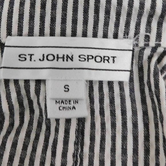 New Theory Canelis St $255rt Eggshell Black Striped Sleeveless‎ Knit Top sz M - Picture 5 of 5